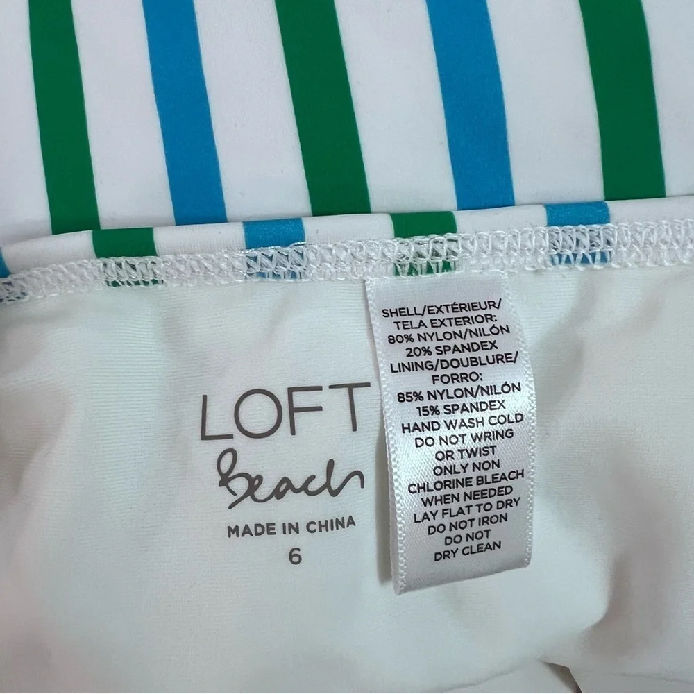 Loft halter v neckline striped swimsuit